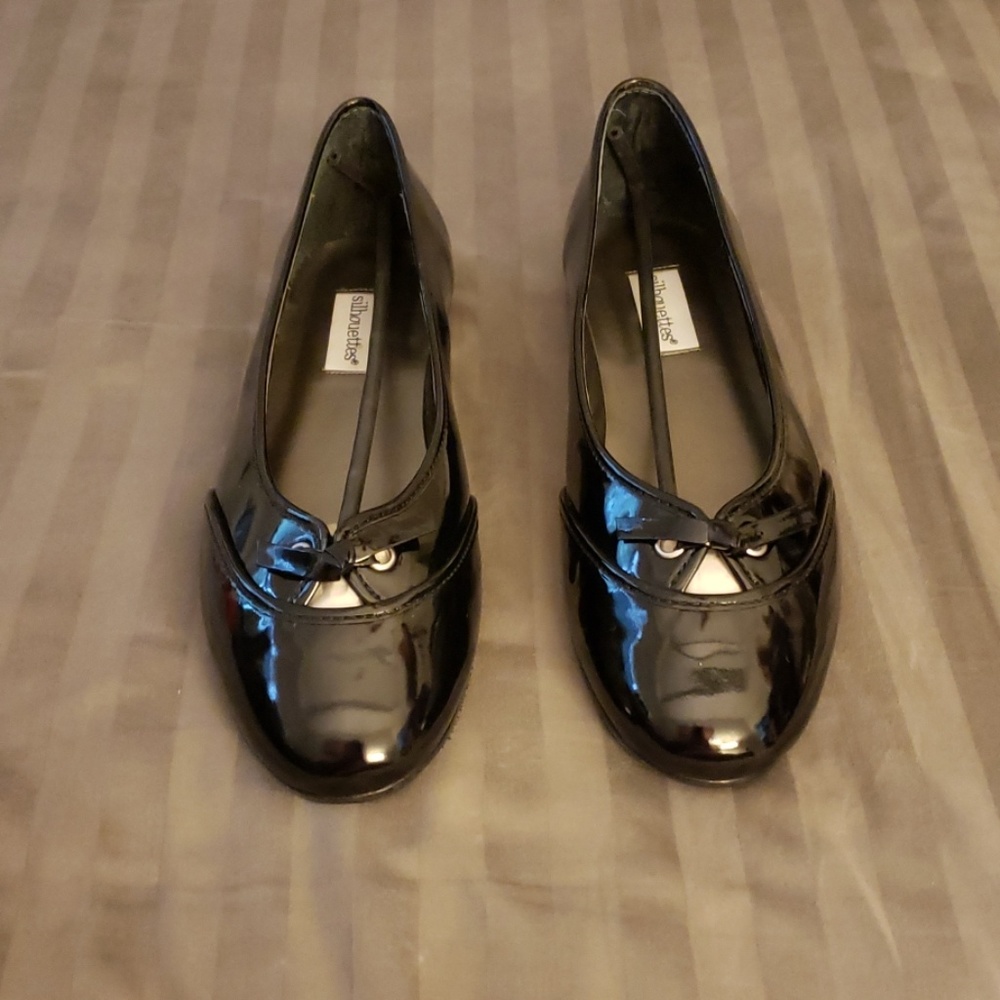 12WBlack Patent Flats from Silhouette